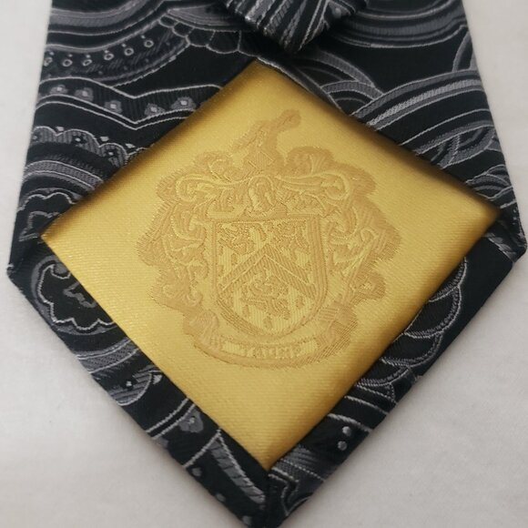 Donald Trump Signature Collection 100% Silk Necktie - Black Gray Paisley - 3 1/2 - Picture 4 of 5